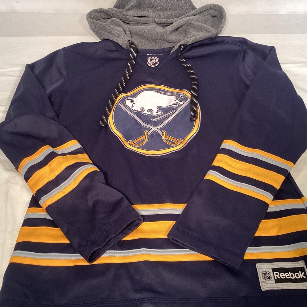 Reebok NHL Buffalo Sabers Hockey Jersey Hoodie Women’s Size Medium - Picture 8 of 14